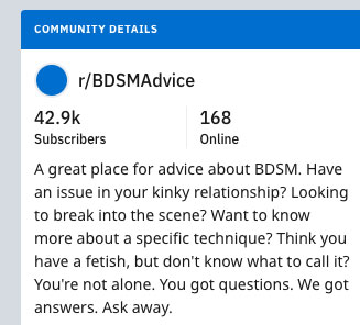 bdsm advice subreddit