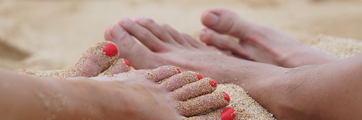 beautiful feet touching each other