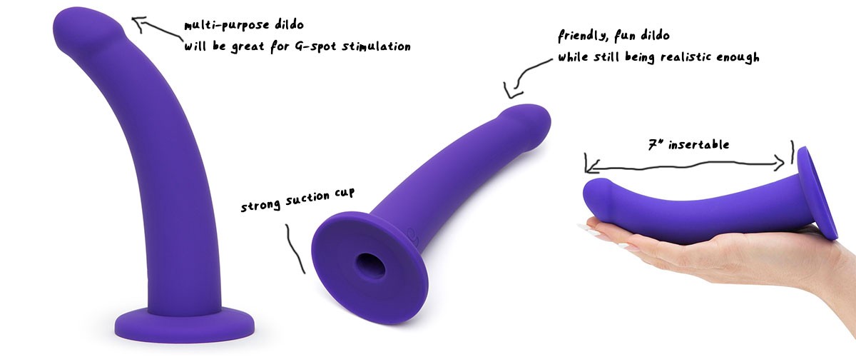 curved dildo for practicing sucking penis