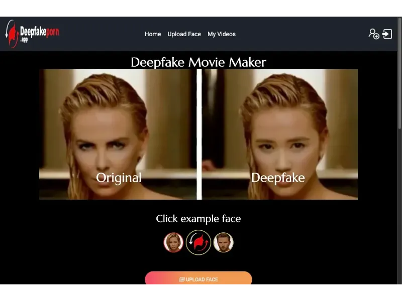 Screenshot of DeepFakePorn.app