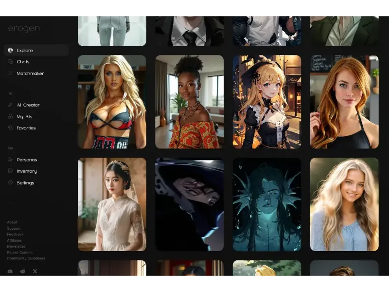 Screenshot of Erogen AI