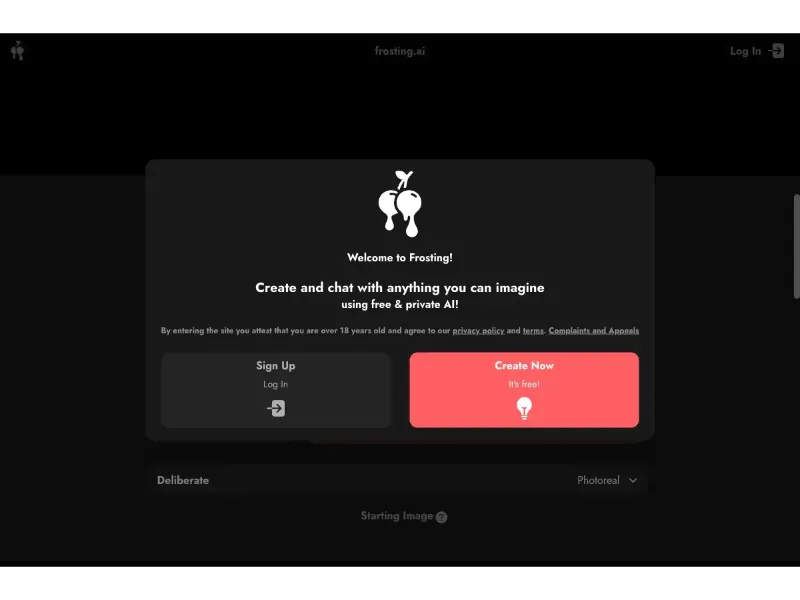 Screenshot of Frosting AI