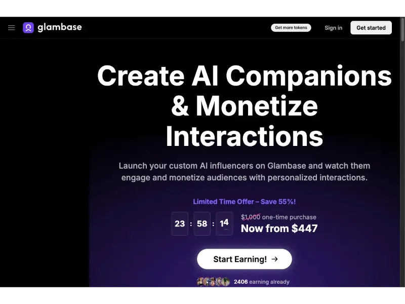 Screenshot of Glambase