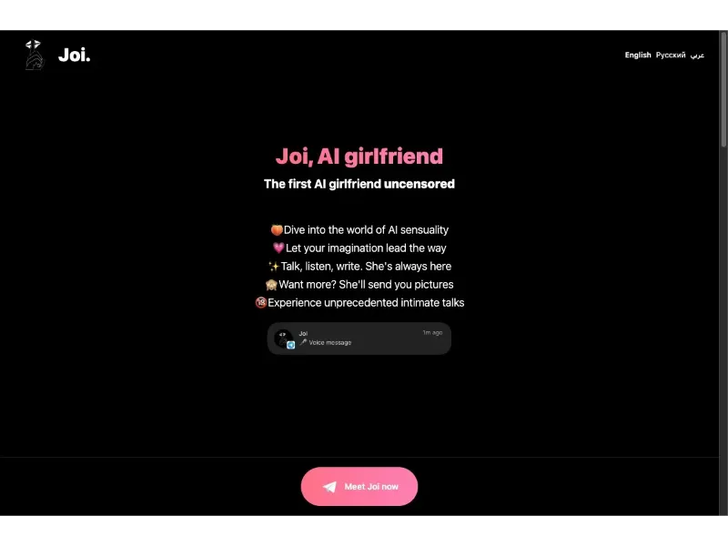 Screenshot of Joi AI Girlfriend