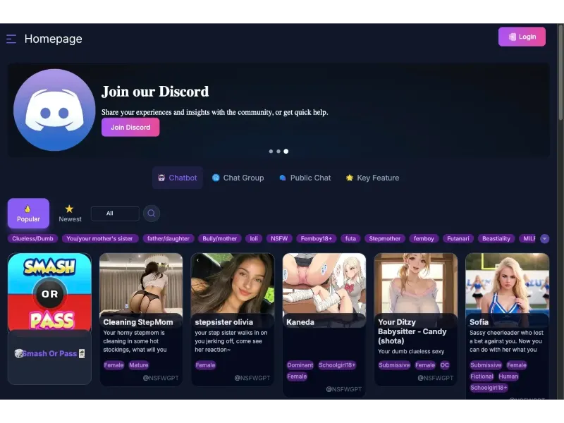 Screenshot of NsfwGPT.ai