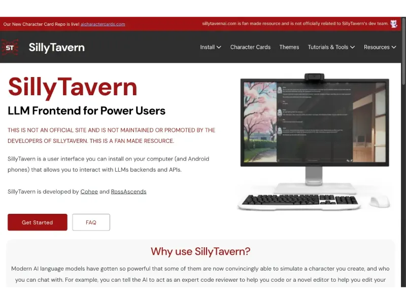 Screenshot of SillyTavern