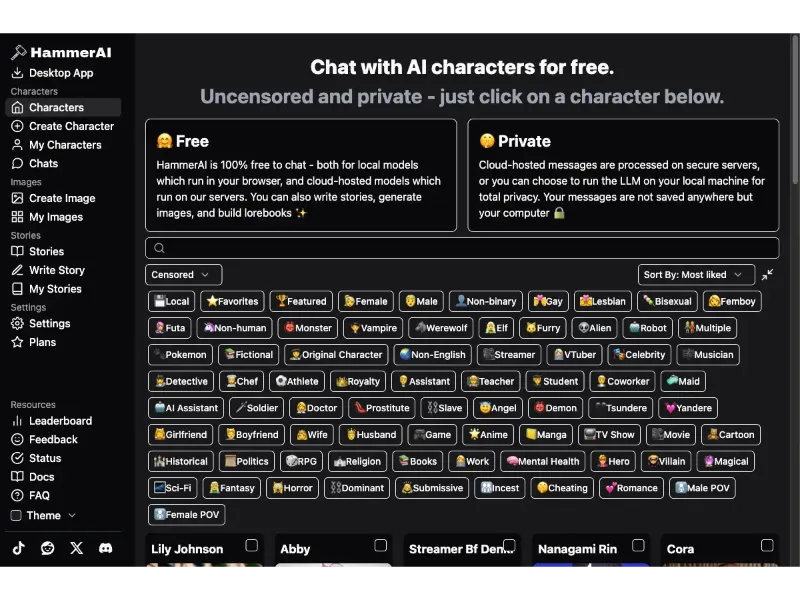 Screenshot of HammerAI