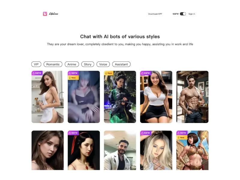 Screenshot of LifeLove AI
