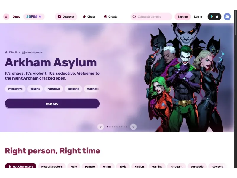 Screenshot of Unhinged AI